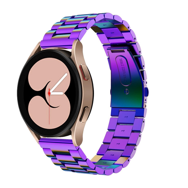 For Samsung Galaxy Watch6 / 6 Classic Flat Head Three-bead Stainless Steel Watch Band(Colorful) - Watch Bands by PMC TechLife | Online Shopping South Africa | PMC TechLife
