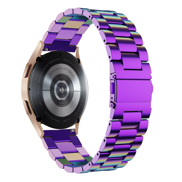 For Samsung Galaxy Watch6 / 6 Classic Flat Head Three-bead Stainless Steel Watch Band(Colorful) - Watch Bands by PMC TechLife | Online Shopping South Africa | PMC TechLife