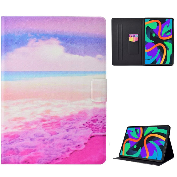 For Lenovo Tab M11/ Xiaoxin Pad 11 2024 Voltage Coloured Drawing Smart Leather Tablet Case(Pink Beach)