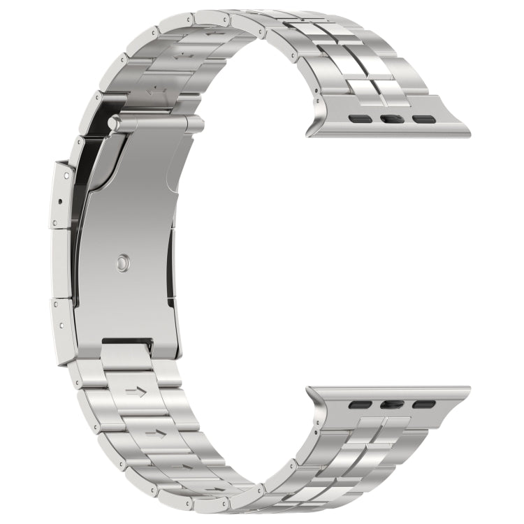 For Apple Watch SE 2023 44mm Tortoise Buckle Titanium Steel Watch Band(Silver)