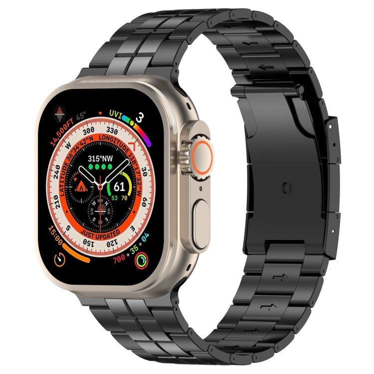 For Apple Watch Ultra 2 49mm Tortoise Buckle Titanium Steel Watch Band(Black) - Watch Bands by PMC TechLife | Online Shopping South Africa | PMC TechLife