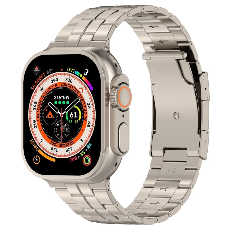 For Apple Watch Ultra 2 49mm Tortoise Buckle Titanium Steel Watch Band(Starlight) - Watch Bands by PMC TechLife | Online Shopping South Africa | PMC TechLife