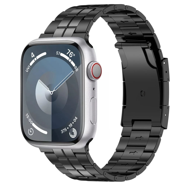 For Apple Watch SE 40mm Tortoise Buckle Titanium Steel Watch Band(Black) - Watch Bands by PMC TechLife | Online Shopping South Africa | PMC TechLife