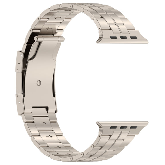 For Apple Watch SE 40mm Tortoise Buckle Titanium Steel Watch Band(Starlight)