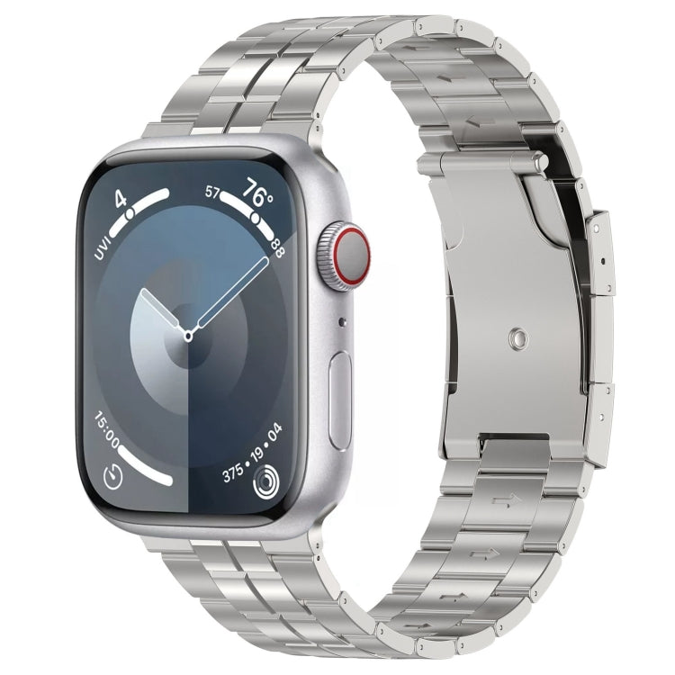 For Apple Watch SE 44mm Tortoise Buckle Titanium Steel Watch Band(Silver) - Watch Bands by PMC TechLife | Online Shopping South Africa | PMC TechLife