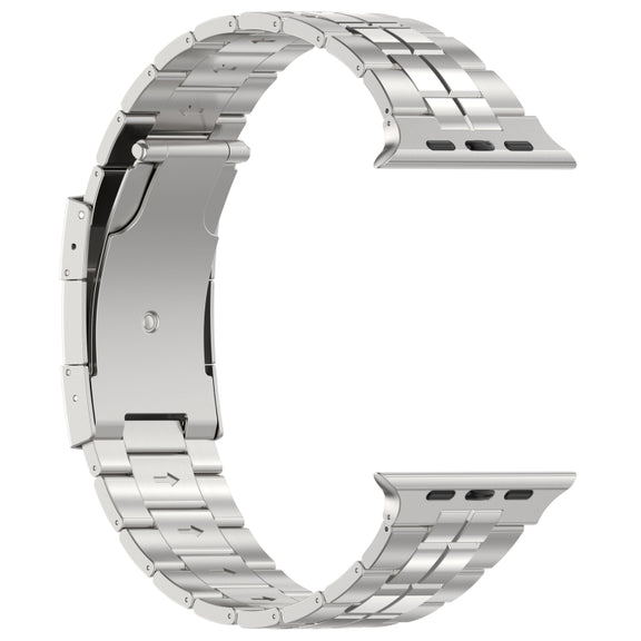 For Apple Watch Series 2 42mm Tortoise Buckle Titanium Steel Watch Band(Silver)