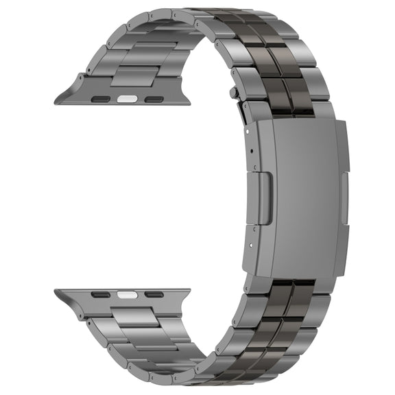 For Apple Watch Series 2 38mm Tortoise Buckle Titanium Steel Watch Band(Grey)