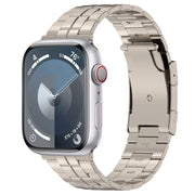 For Apple Watch 38mm Tortoise Buckle Titanium Steel Watch Band(Starlight)