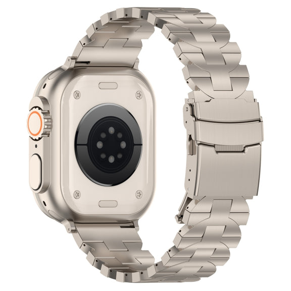 For Apple Watch Series 7 41mm Butterfly Type Titanium Steel Watch Band(Titanium)