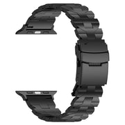 For Apple Watch Series 5 44mm Butterfly Type Titanium Steel Watch Band(Black)
