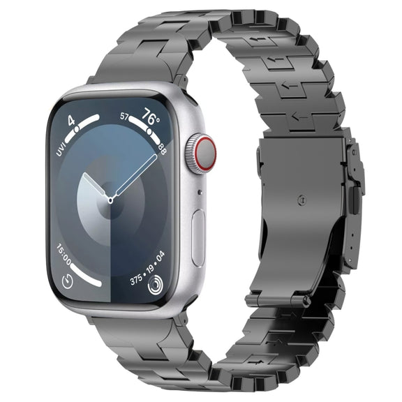 For Apple Watch Series 4 44mm Butterfly Type Titanium Steel Watch Band(Grey)