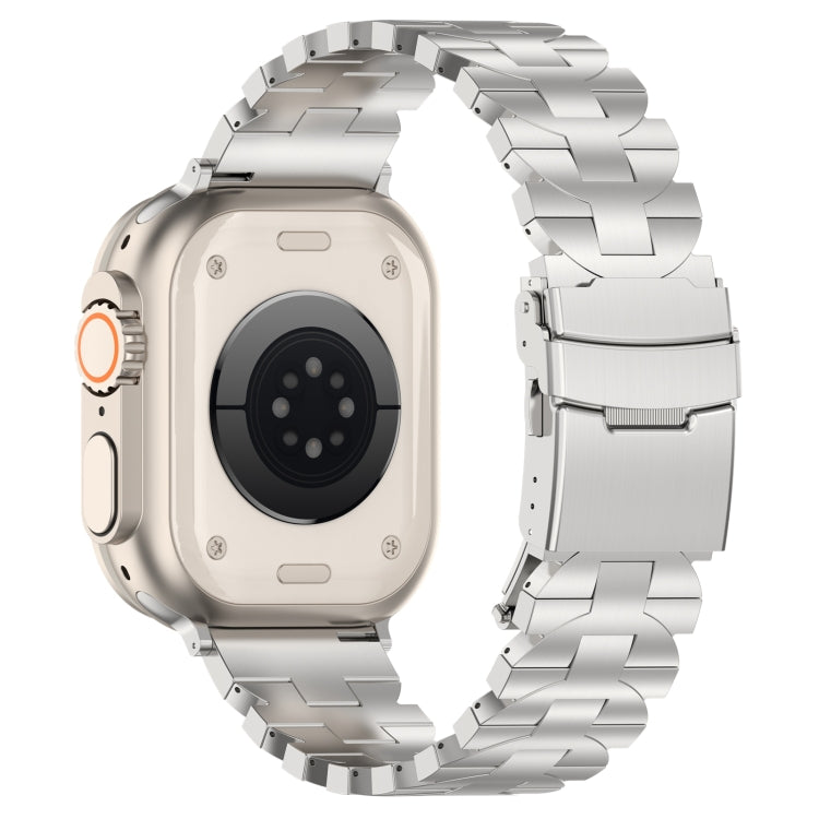 For Apple Watch Series 3 38mm Butterfly Type Titanium Steel Watch Band(Silver)