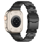 For Apple Watch Series 2 42mm Butterfly Type Titanium Steel Watch Band(Black)