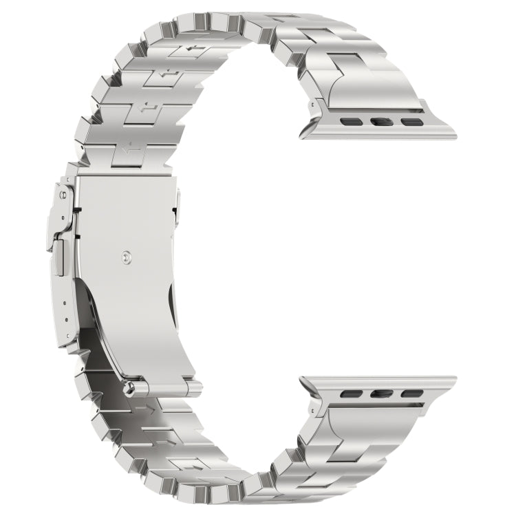 For Apple Watch Series 2 42mm Butterfly Type Titanium Steel Watch Band(Silver)