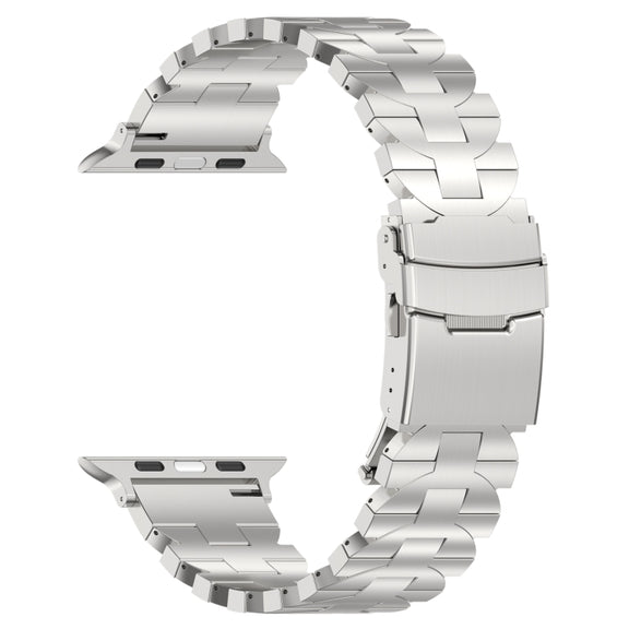 For Apple Watch Series 2 38mm Butterfly Type Titanium Steel Watch Band(Silver)