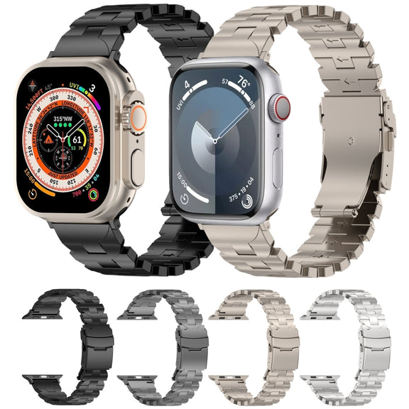 For Apple Watch Series 9 45mm Butterfly Type Titanium Steel Watch Band(Black)