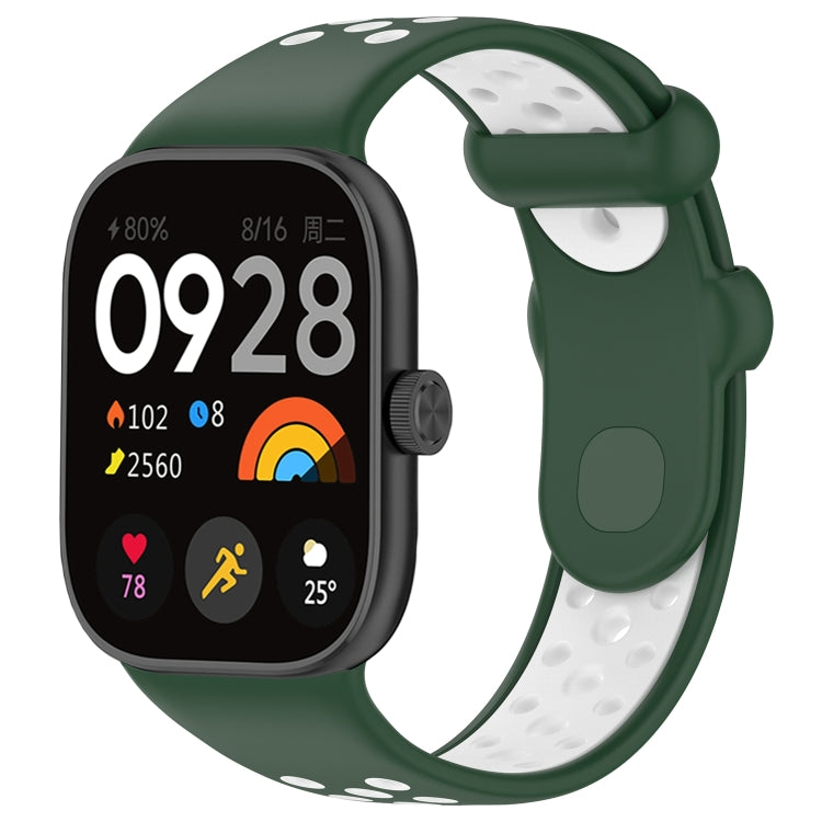 For Redmi Watch 4 Two Color Silicone Sports Watch Band(Dark Green White) - free shipping - PMC TechLife - Order now!