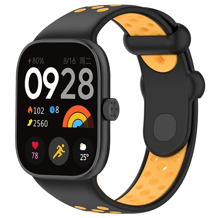 For Redmi Watch 4 Two Color Silicone Sports Watch Band(Black Yellow) - Watch Bands by PMC TechLife | Online Shopping South Africa | PMC TechLife
