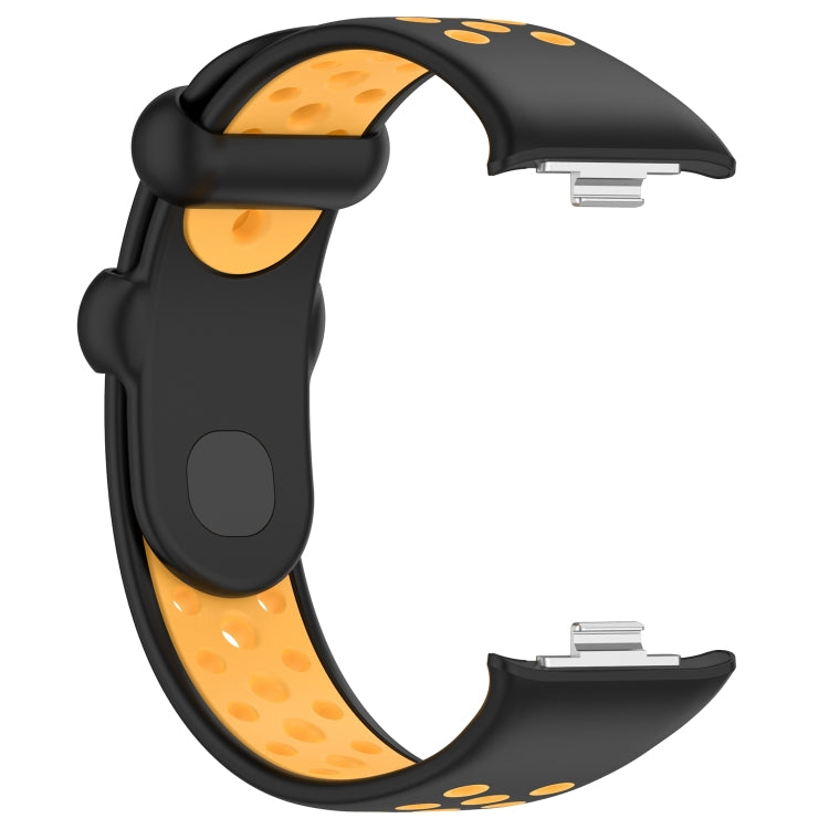 For Redmi Watch 4 Two Color Silicone Sports Watch Band(Black Yellow) - Watch Bands by PMC TechLife | Online Shopping South Africa | PMC TechLife