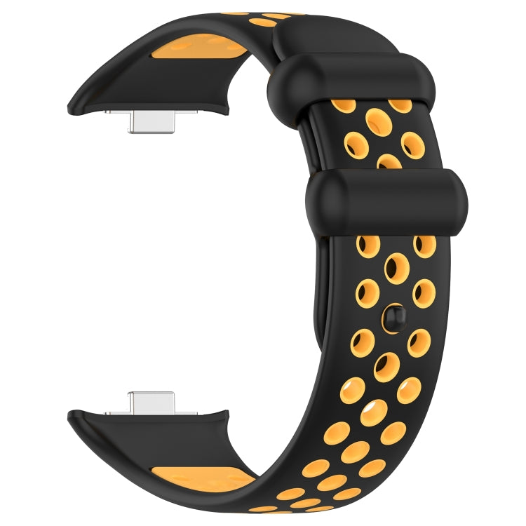 For Redmi Watch 4 Two Color Silicone Sports Watch Band(Black Yellow) - Watch Bands by PMC TechLife | Online Shopping South Africa | PMC TechLife