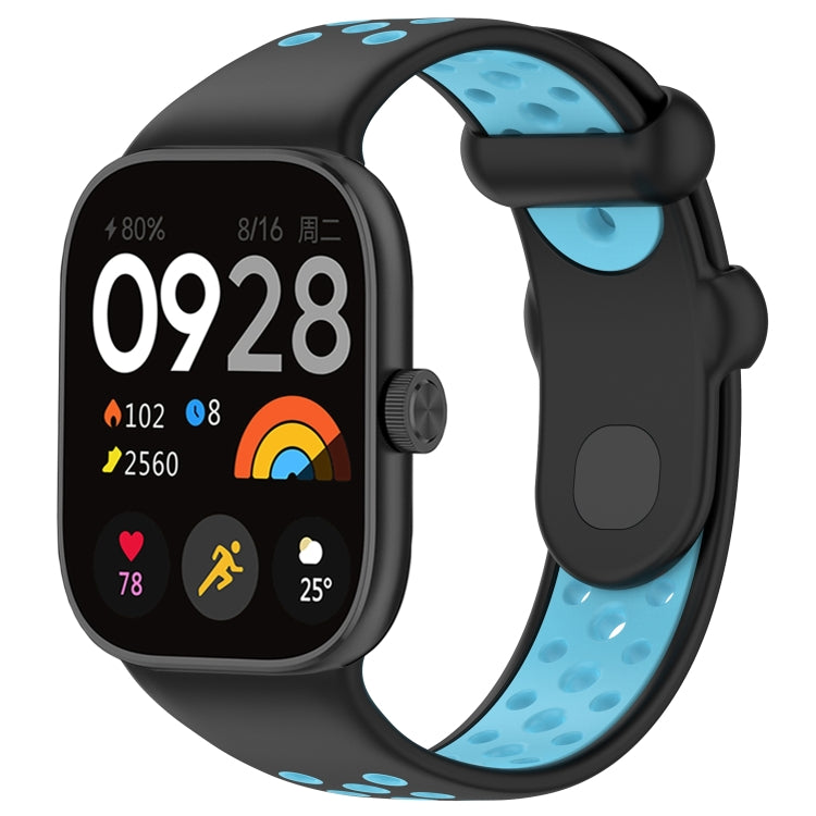 For Redmi Watch 4 Two Color Silicone Sports Watch Band(Black Blue) - Watch Bands by PMC TechLife | Online Shopping South Africa | PMC TechLife