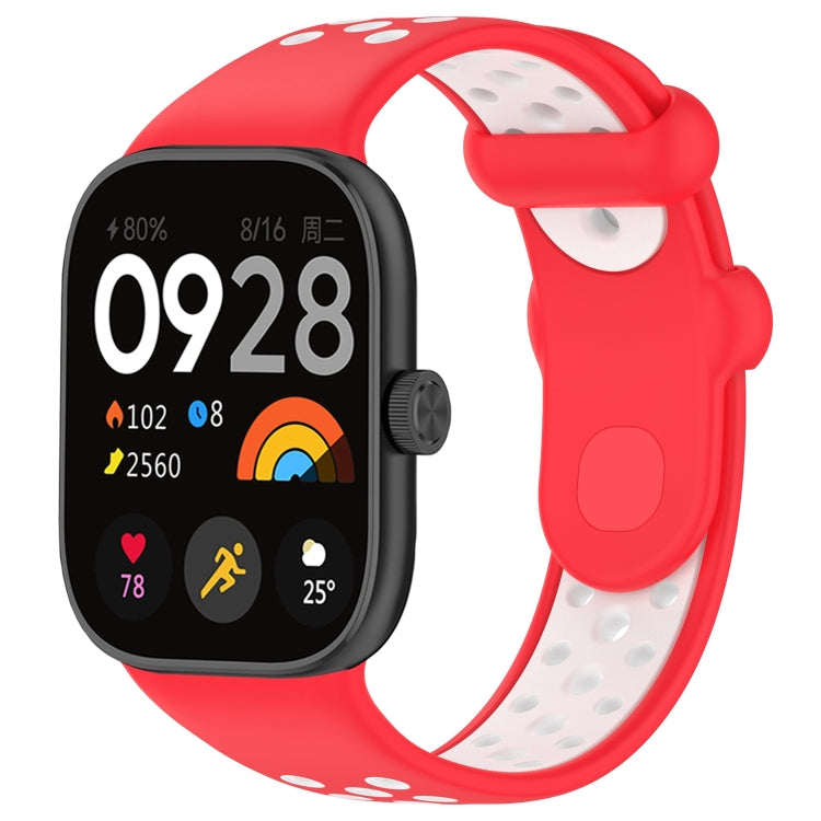 For Redmi Watch 4 Two Color Silicone Sports Watch Band(Red White) - Watch Bands by PMC TechLife | Online Shopping South Africa | PMC TechLife