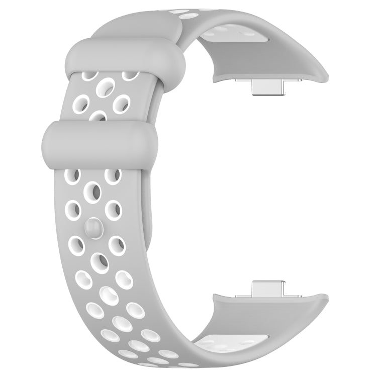 For Redmi Watch 4 Two Color Silicone Sports Watch Band(Grey White) - Watch Bands by PMC TechLife | Online Shopping South Africa | PMC TechLife