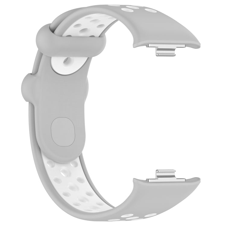 For Redmi Watch 4 Two Color Silicone Sports Watch Band(Grey White) - Watch Bands by PMC TechLife | Online Shopping South Africa | PMC TechLife