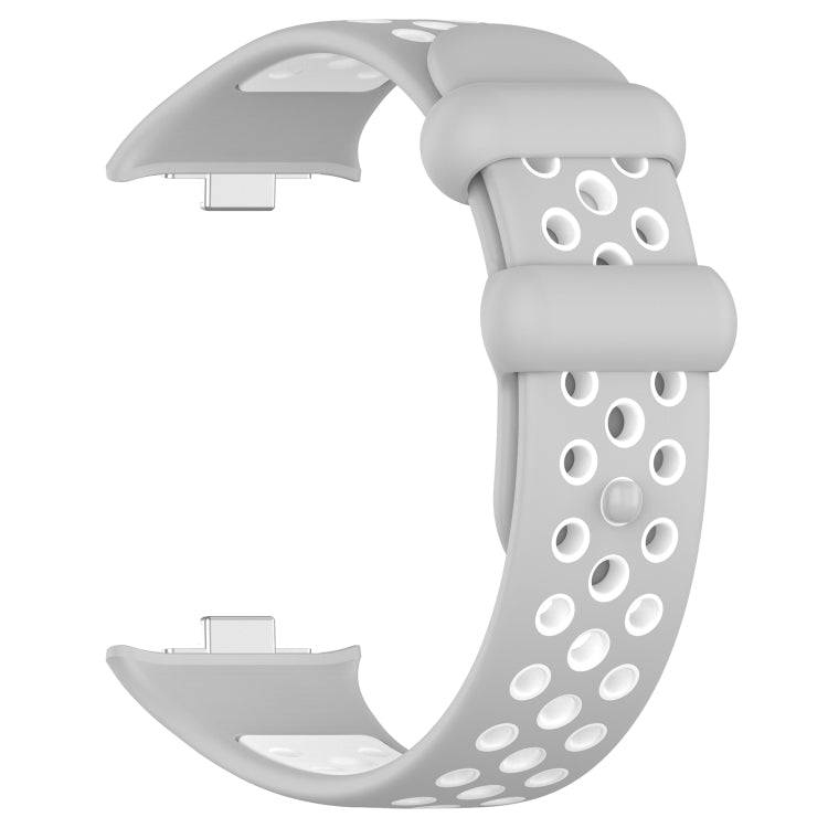 For Redmi Watch 4 Two Color Silicone Sports Watch Band(Grey White) - Watch Bands by PMC TechLife | Online Shopping South Africa | PMC TechLife