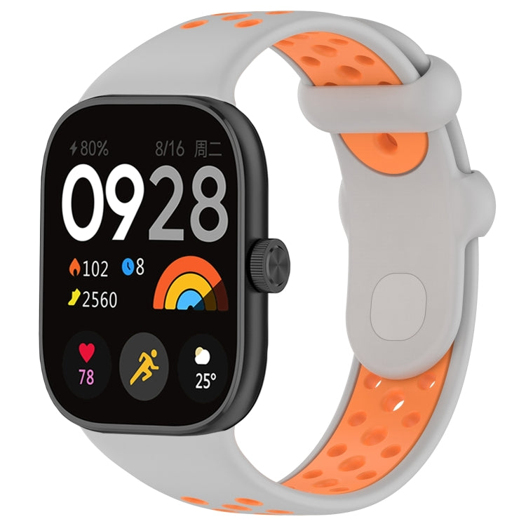 For Redmi Watch 4 Two Color Silicone Sports Watch Band(Grey Orange) - Watch Bands by PMC TechLife | Online Shopping South Africa | PMC TechLife