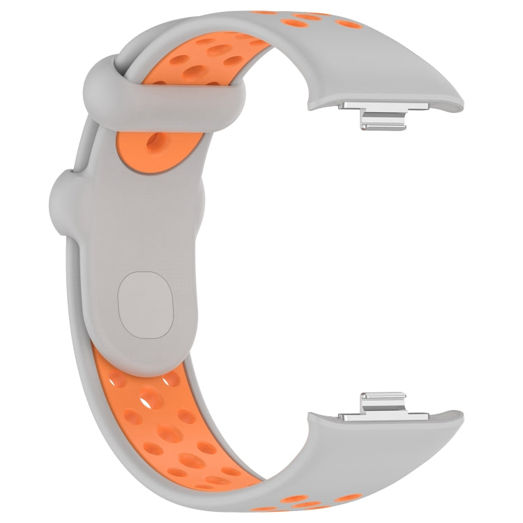 For Redmi Watch 4 Two Color Silicone Sports Watch Band(Grey Orange) - Watch Bands by PMC TechLife | Online Shopping South Africa | PMC TechLife
