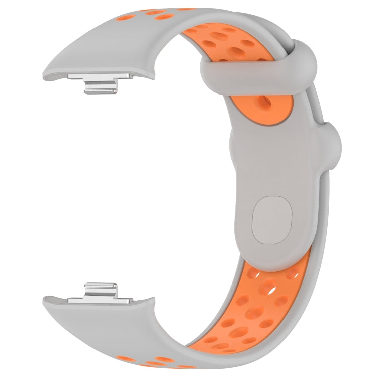 For Redmi Watch 4 Two Color Silicone Sports Watch Band(Grey Orange) - Watch Bands by PMC TechLife | Online Shopping South Africa | PMC TechLife