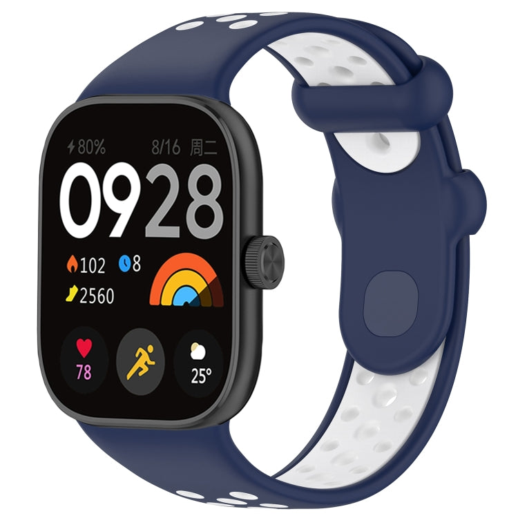 For Redmi Watch 4 Two Color Silicone Sports Watch Band(Midnight Blue White) - Watch Bands by PMC TechLife | Online Shopping South Africa | PMC TechLife