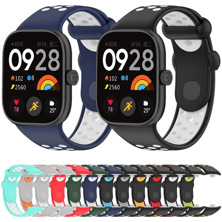 For Redmi Watch 4 Two Color Silicone Sports Watch Band(Midnight Blue White)