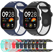 For Redmi Watch 4 Two Color Silicone Sports Watch Band(Black Blue)