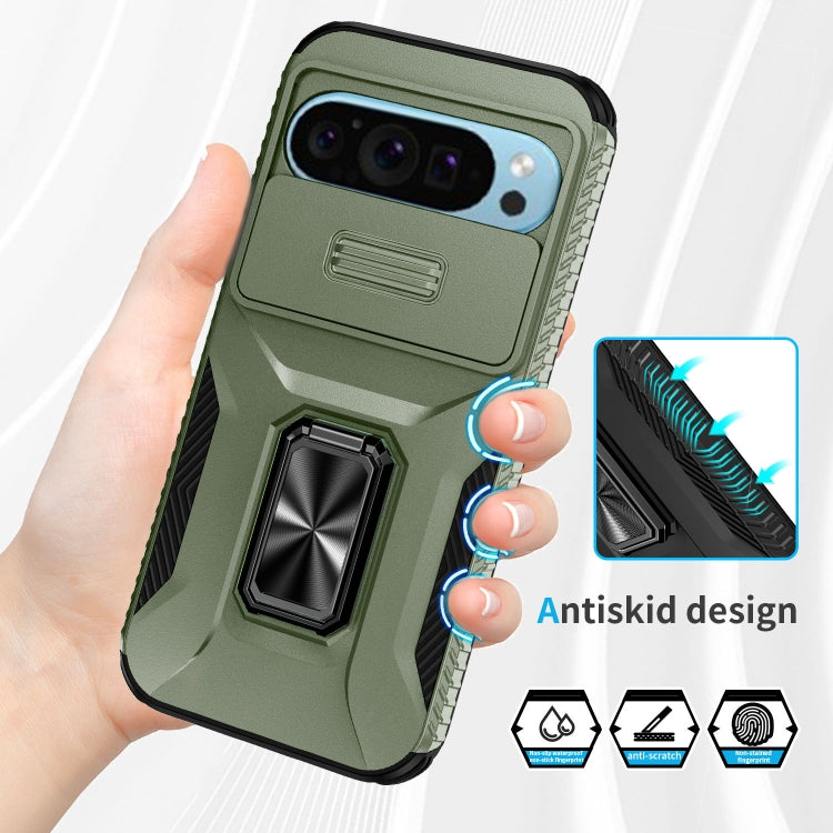 For Google Pixel 9 / Pixel 9 Pro Sliding Camshield Holder Phone Case(Alpine Green) - Google Cases by PMC TechLife | Online Shopping South Africa | PMC TechLife | Buy Now Pay Later Mobicred
