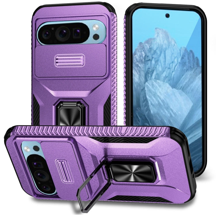 For Google Pixel 9 / Pixel 9 Pro Sliding Camshield Holder Phone Case(Purple) - Google Cases by PMC TechLife | Online Shopping South Africa | PMC TechLife | Buy Now Pay Later Mobicred