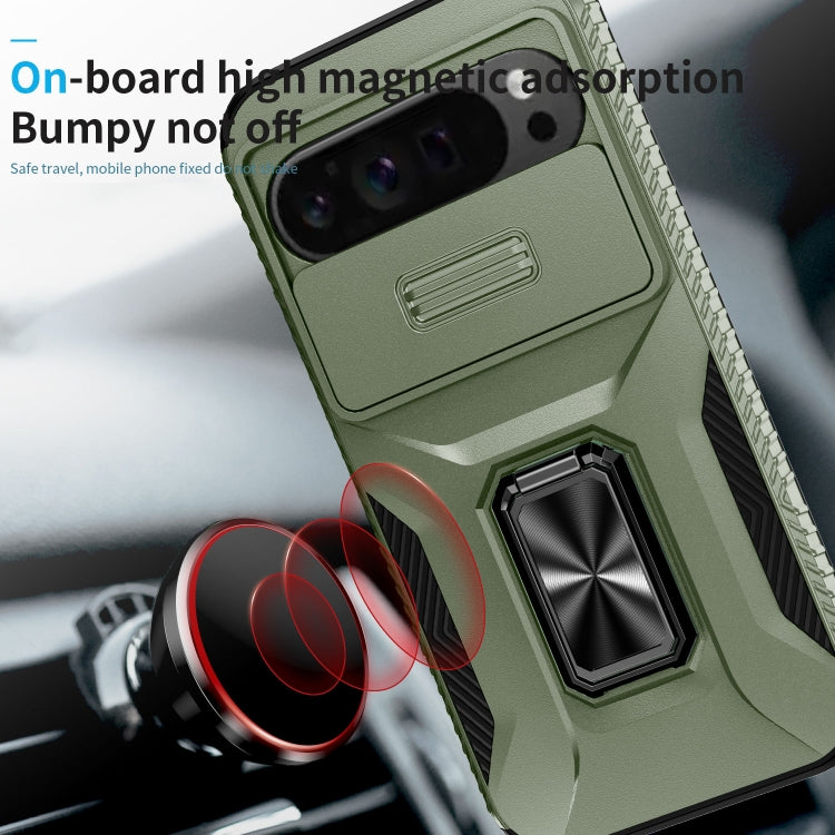For Google Pixel 9 Pro XL Sliding Camshield Holder Phone Case(Alpine Green) - Google Cases by PMC TechLife | Online Shopping South Africa | PMC TechLife | Buy Now Pay Later Mobicred