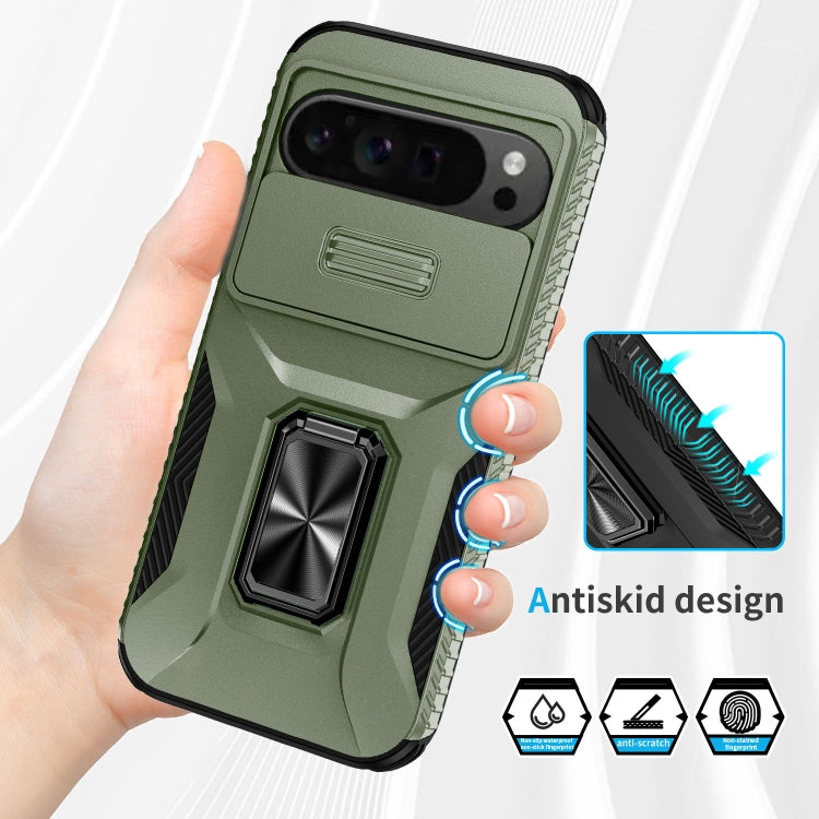 For Google Pixel 9 Pro XL Sliding Camshield Holder Phone Case(Alpine Green) - Google Cases by PMC TechLife | Online Shopping South Africa | PMC TechLife | Buy Now Pay Later Mobicred