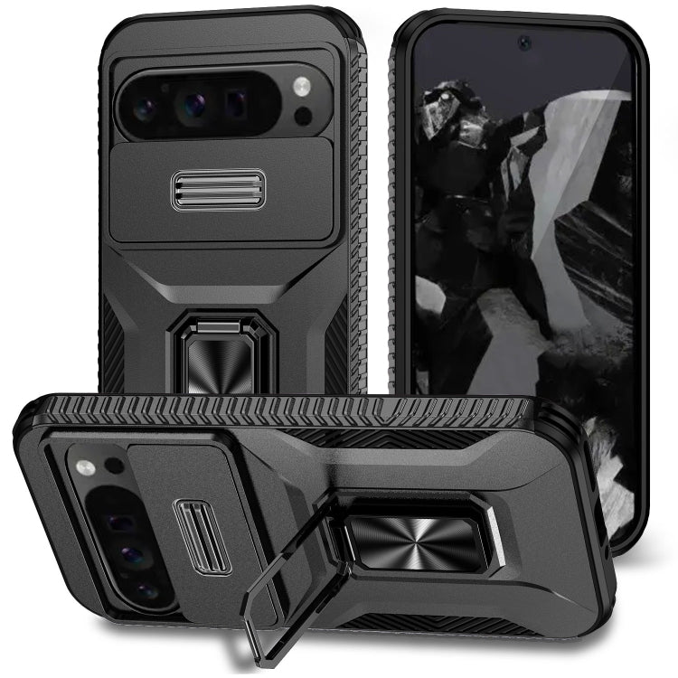 For Google Pixel 9 Pro XL Sliding Camshield Holder Phone Case(Black) - Google Cases by PMC TechLife | Online Shopping South Africa | PMC TechLife | Buy Now Pay Later Mobicred
