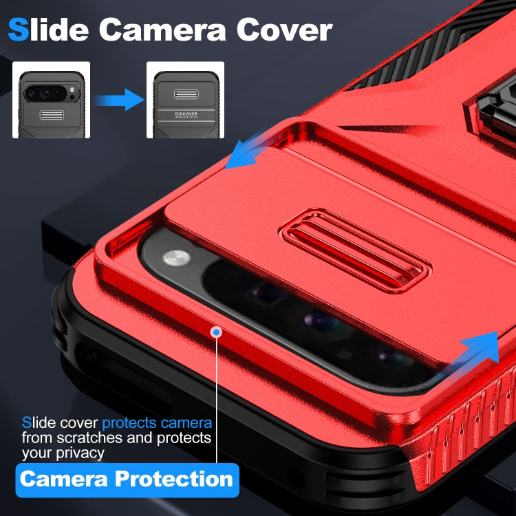 For Google Pixel 9 Pro XL Sliding Camshield Holder Phone Case(Red) - Google Cases by PMC TechLife | Online Shopping South Africa | PMC TechLife | Buy Now Pay Later Mobicred