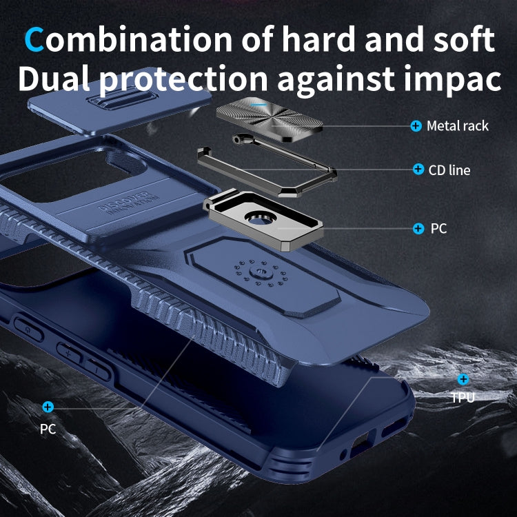 For Google Pixel 9 Pro XL Sliding Camshield Holder Phone Case(Blue) - Google Cases by PMC TechLife | Online Shopping South Africa | PMC TechLife | Buy Now Pay Later Mobicred