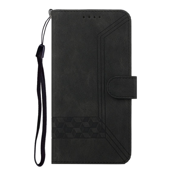 For Google Pixel 9 Pro Cubic Skin Feel Flip Leather Phone Case(Black)