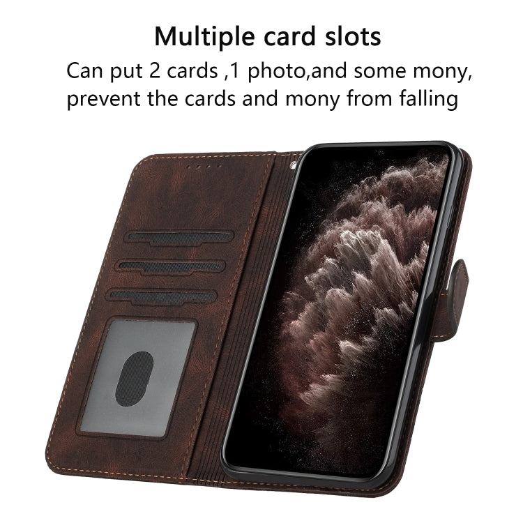 For Google Pixel 9 Pro Cubic Skin Feel Flip Leather Phone Case(Brown)