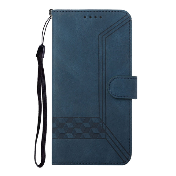 For Google Pixel 9 Cubic Skin Feel Flip Leather Phone Case(Blue)
