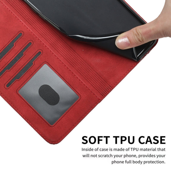 For Google Pixel 9 Cubic Skin Feel Flip Leather Phone Case(Red)