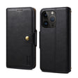 For iPhone 15 Pro Max Denior Cowhide Texture Wallet Style Leather Phone Case(Black) - iPhone 15 Pro Max Cases by Denior | Online Shopping South Africa | PMC TechLife | Buy Now Pay Later Mobicred