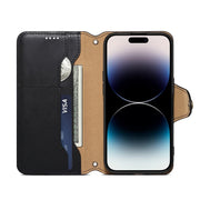 For iPhone 16 Plus Denior Cowhide Texture Wallet Style Leather Phone Case(Black)