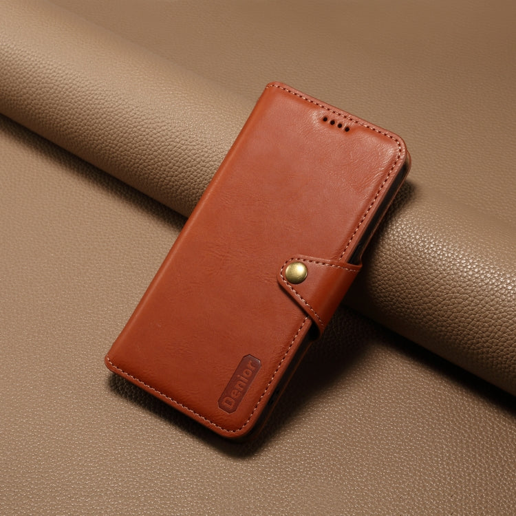For iPhone 16 Plus Denior Cowhide Texture Wallet Style Leather Phone Case(Brown)