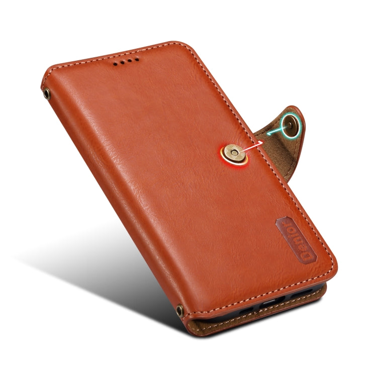 For iPhone 16 Plus Denior Cowhide Texture Wallet Style Leather Phone Case(Brown)